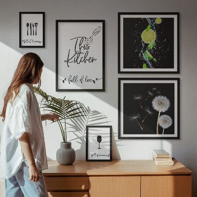Parede galeria de quadros Inspirações para a cozinha com amor