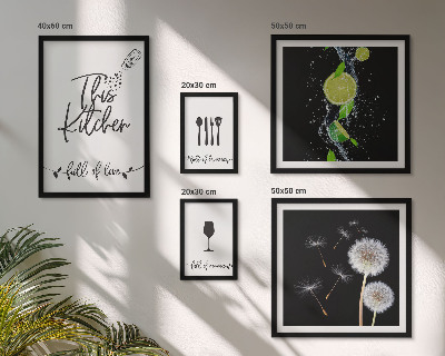 Parede galeria de quadros Inspirações para a cozinha com amor