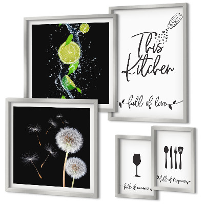Parede galeria de quadros Inspirações para a cozinha com amor
