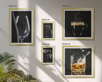 Conjunto de 5 quadros decorativos com tema de coquetéis e bebidas estilo bar