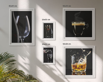 Conjunto de 5 quadros com moldura Coquetéis e bebidas estilo bar