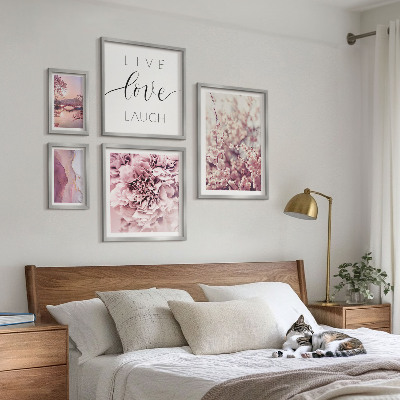 Galeria de parede Motivos florais em tons pastel