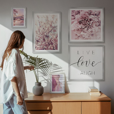 Galeria de parede Motivos florais em tons pastel