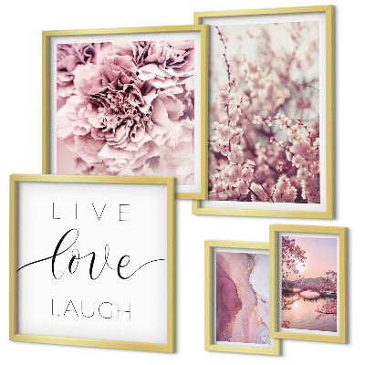 Galeria de parede Motivos florais em tons pastel