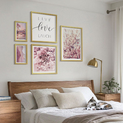Galeria de parede Motivos florais em tons pastel