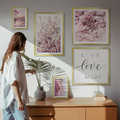 Galeria de parede Motivos florais em tons pastel