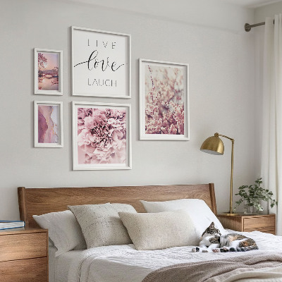 Galeria de parede Motivos florais em tons pastel