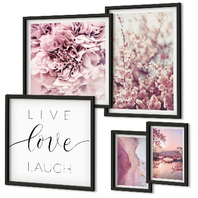 Galeria de parede Motivos florais em tons pastel