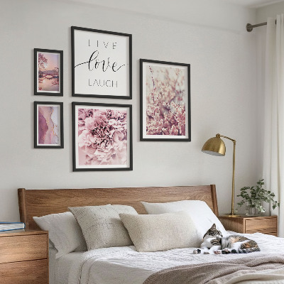 Galeria de parede Motivos florais em tons pastel