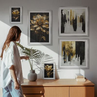 Parede galeria de quadros Motivos florais, elegância, modernidade.