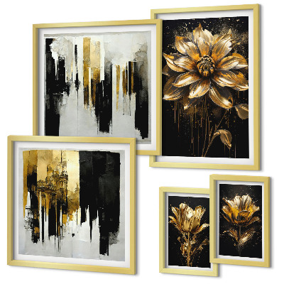 Parede galeria de quadros Motivos florais, elegância, modernidade.