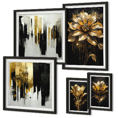 Parede galeria de quadros Motivos florais, elegância, modernidade.