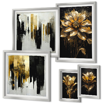Parede galeria de quadros Motivos florais, elegância, modernidade.