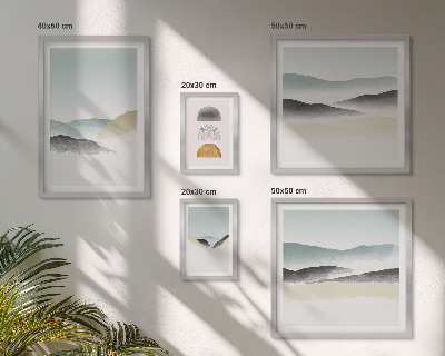 Conjunto de 5 quadros decorativos Paisagens naturais abstratas