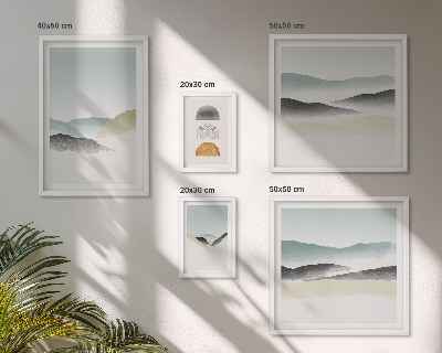 Conjunto de 5 quadros decorativos Paisagens naturais abstratas