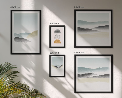 Conjunto de 5 quadros decorativos Paisagens naturais abstratas