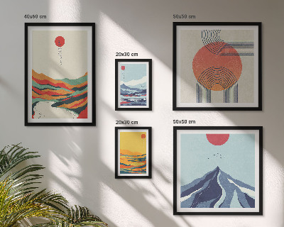 Parede galeria de quadros Paisagens montanhosas abstratas