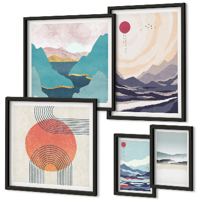 Galeria de parede Paisagens montanhosas abstratas