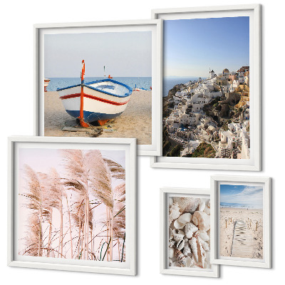 Parede galeria de quadros Paisagens, praias, edifícios brancos