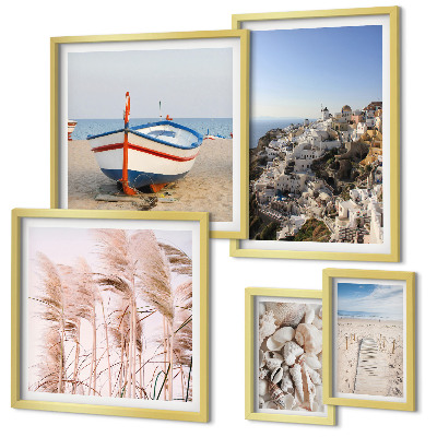 Parede galeria de quadros Paisagens, praias, edifícios brancos