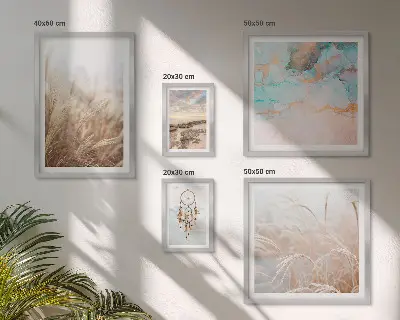 Conjunto de 5 quadros com moldura com paisagens étnicas boêmias naturais