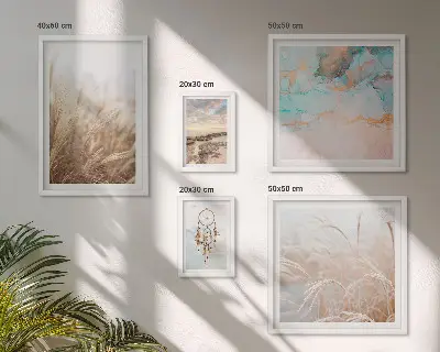 Conjunto de 5 quadros com moldura com paisagens étnicas boêmias naturais
