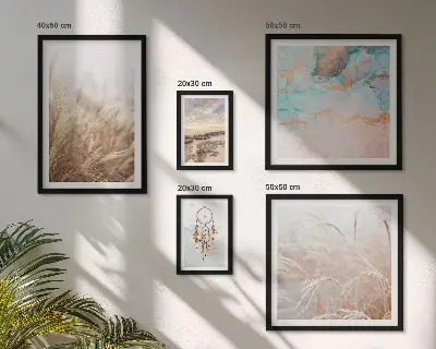 Conjunto de 5 quadros com moldura com paisagens étnicas boêmias naturais