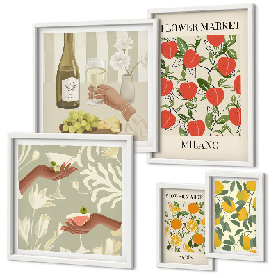 Galeria de parede Feira vintage de frutas e flores