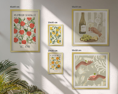 Galeria de parede Feira vintage de frutas e flores