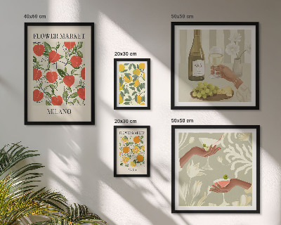 Galeria de parede Feira vintage de frutas e flores