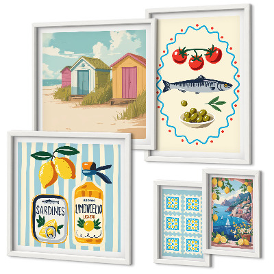 Parede galeria de quadros Sabores da culinária mediterrânea