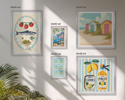Parede galeria de quadros Sabores da culinária mediterrânea