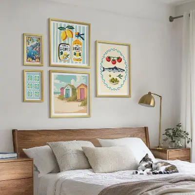 Galeria de quadros para parede tema sabores da culinária mediterrânea