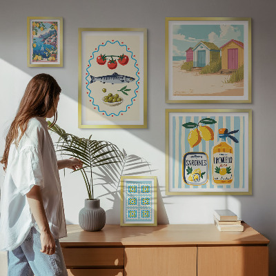 Parede galeria de quadros Sabores da culinária mediterrânea