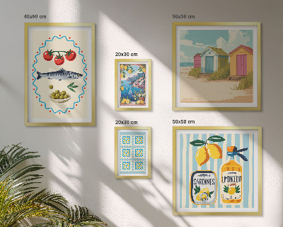 Parede galeria de quadros Sabores da culinária mediterrânea