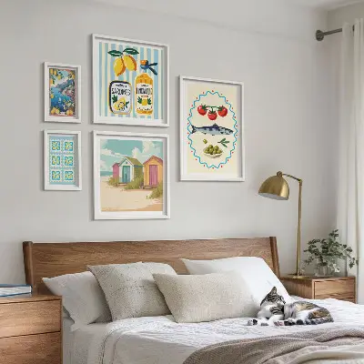 Galeria de quadros para parede tema sabores da culinária mediterrânea