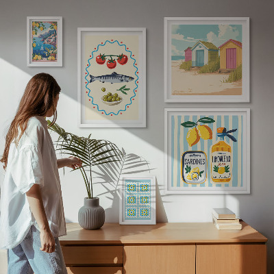 Parede galeria de quadros Sabores da culinária mediterrânea