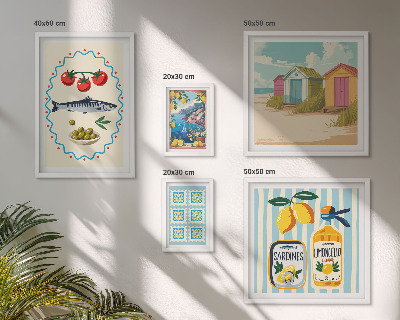 Parede galeria de quadros Sabores da culinária mediterrânea