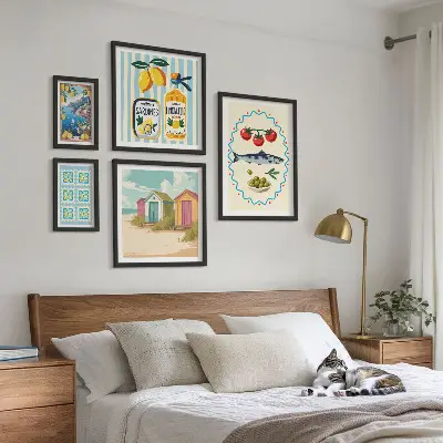 Galeria de quadros para parede tema sabores da culinária mediterrânea