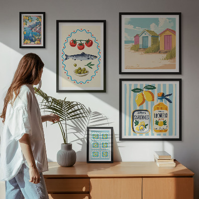 Parede galeria de quadros Sabores da culinária mediterrânea