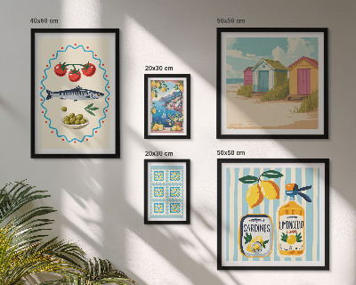 Parede galeria de quadros Sabores da culinária mediterrânea