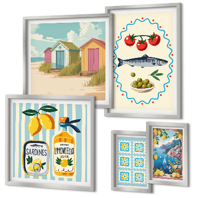 Parede galeria de quadros Sabores da culinária mediterrânea