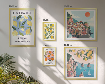 Parede galeria de quadros Paisagens de frutas vintage
