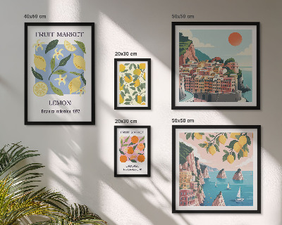 Parede galeria de quadros Paisagens de frutas vintage