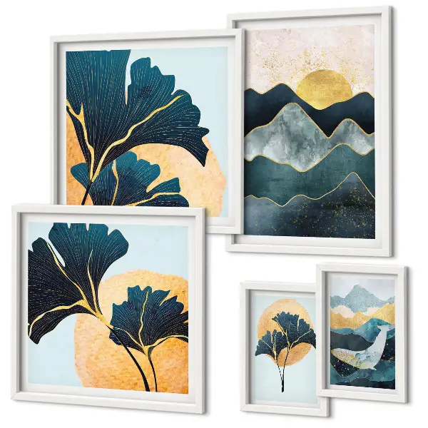 Galeria de quadros para parede com paisagens elegantes de plantas de montanha