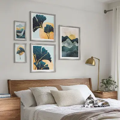 Galeria de quadros para parede com paisagens elegantes de plantas de montanha