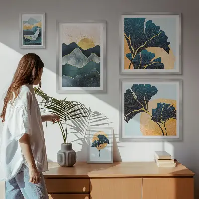 Galeria de quadros para parede com paisagens elegantes de plantas de montanha