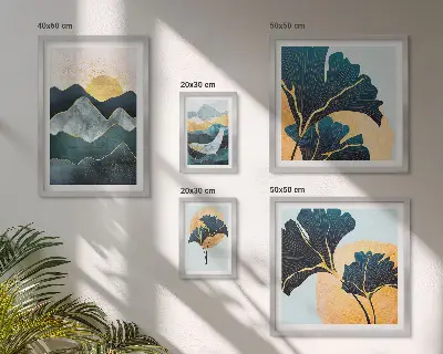 Galeria de quadros para parede com paisagens elegantes de plantas de montanha