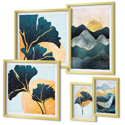 Parede galeria de quadros Paisagens elegantes de plantas de montanha