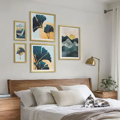 Galeria de quadros para parede com paisagens elegantes de plantas de montanha